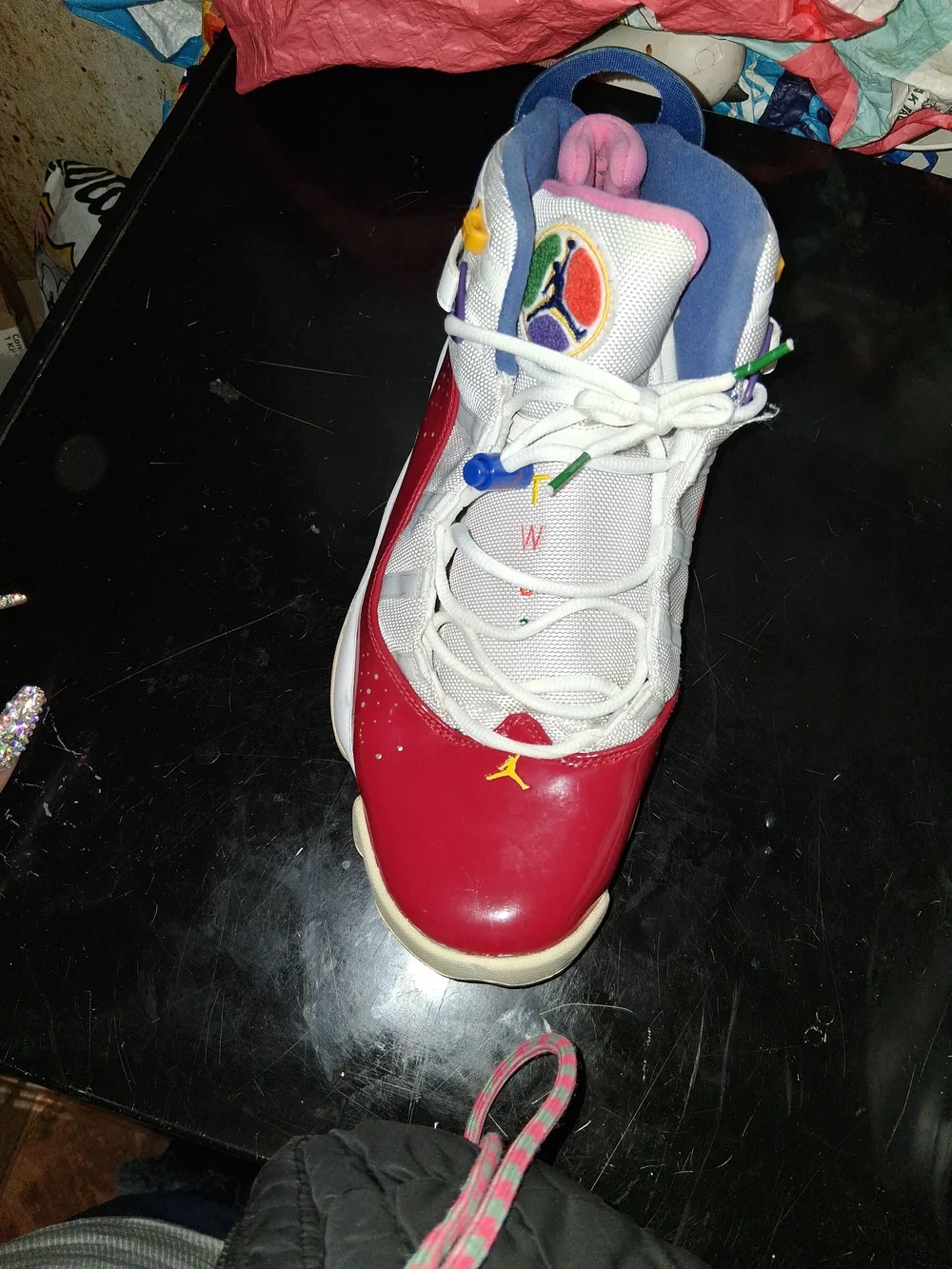 Nike Jordan Multicolor Men's Basketball Sneakers with Red Toe